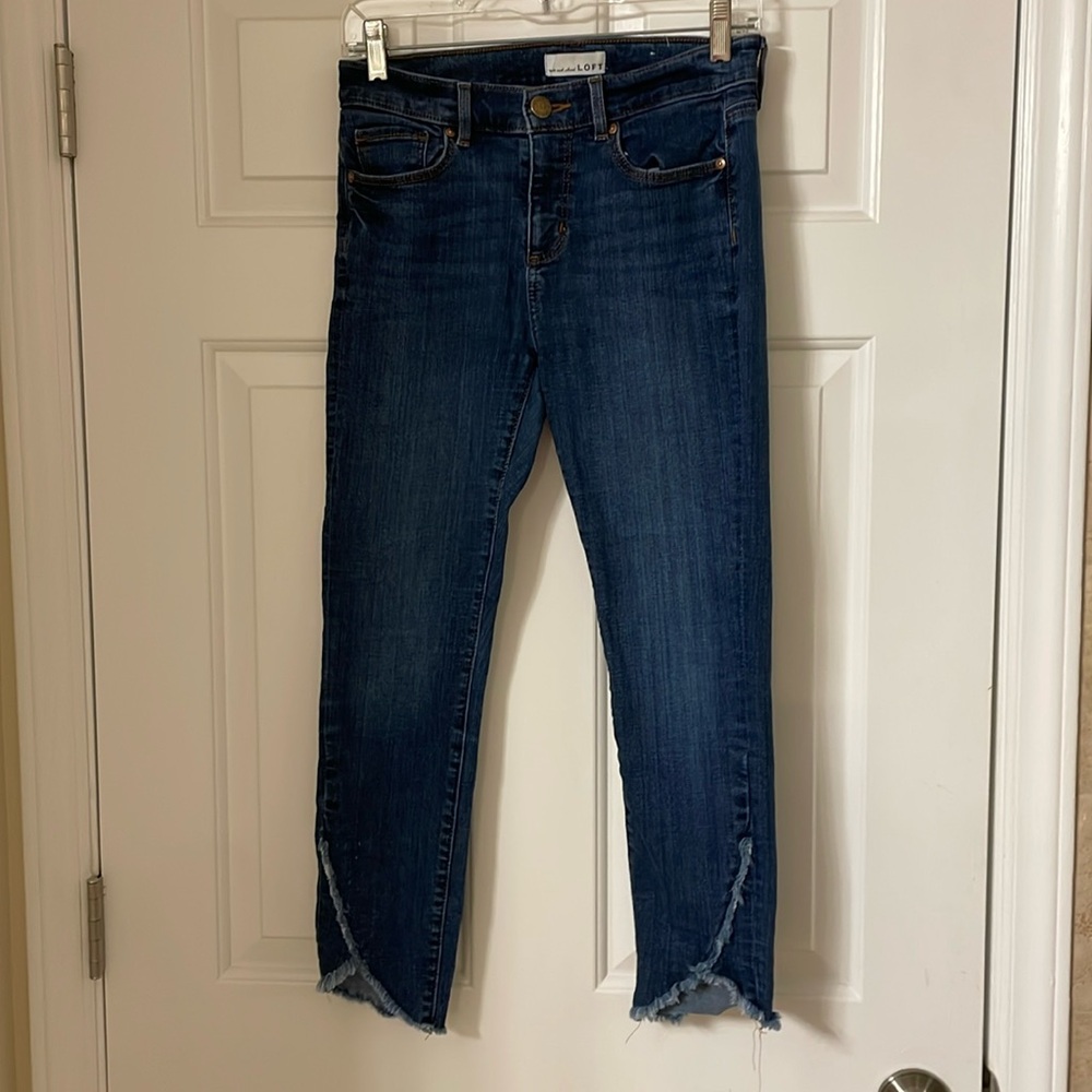 Loft jeans. Frayed bottom